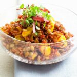 Salade de riz rouge au poulet et aux nectarines